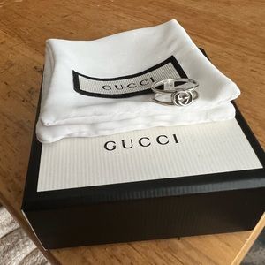 Gucci 925 silver interlocking g ring
